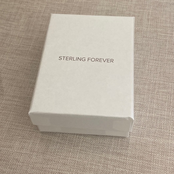 Sterling Forever Teardrop CZ Arch Pendant Necklace- Gold - Picture 9 of 9